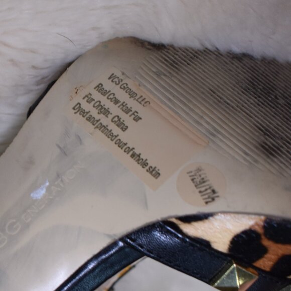 BCBG Darron Leopard Studded Strappy Stiletto Heels 7.5 Pointed Toe - Picture 11 of 11